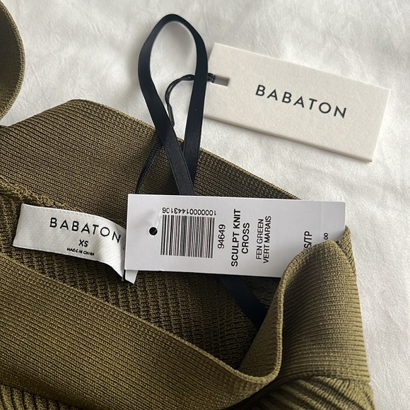Babaton Bodycon Sculpt Dress xs green NWT - Picture 3 of 4